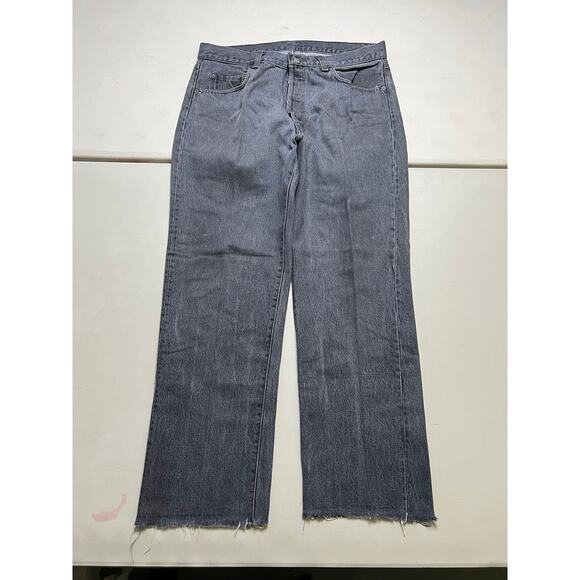 Vintage Levi's 501 Button Fly Denim Jeans 36x34 Grey distress Made In USA 80s - Picture 11 of 12